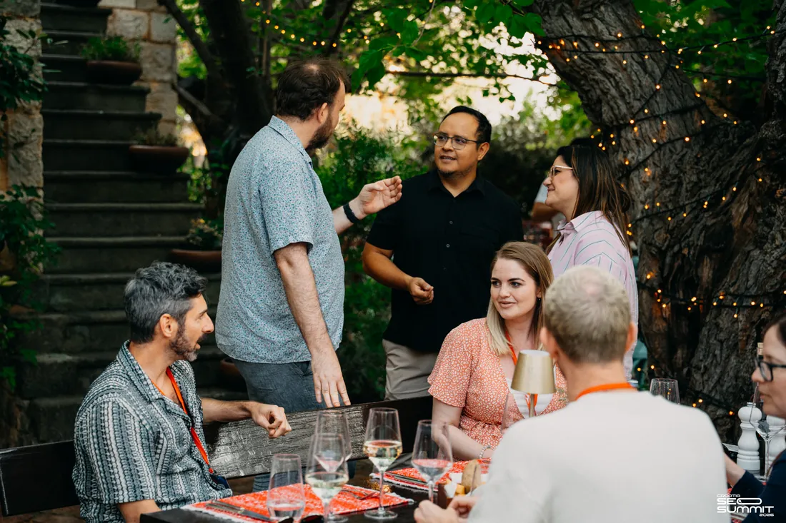Fernando Angulo with attendees at the Croatia SEO Summit 2026 evening reception
