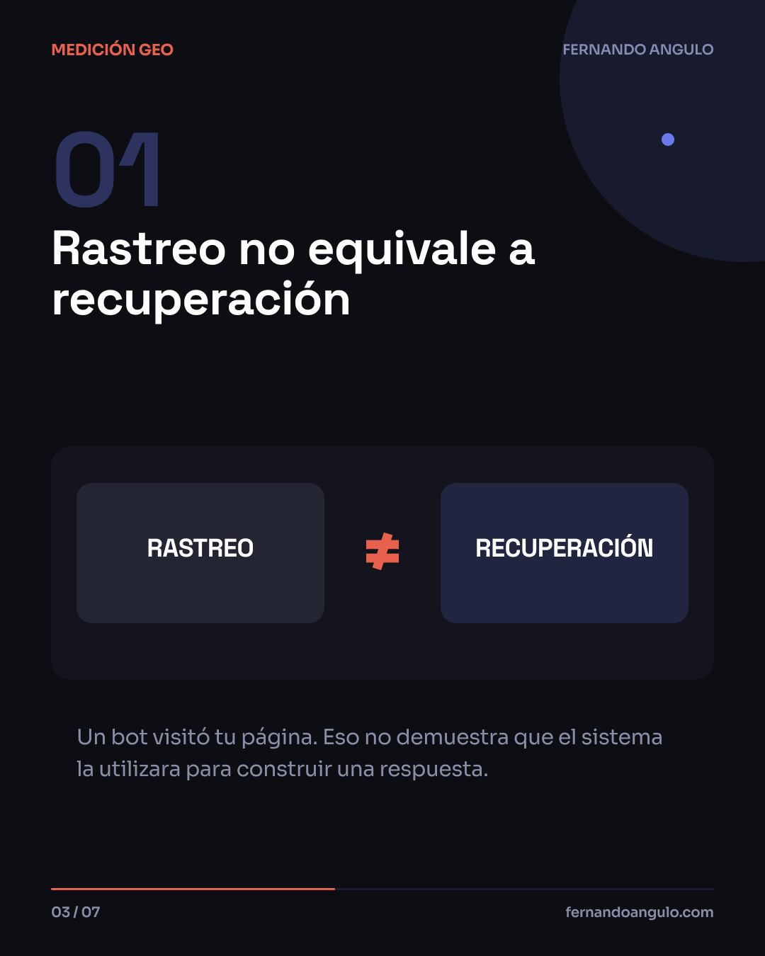 Rastreo no equivale a recuperación