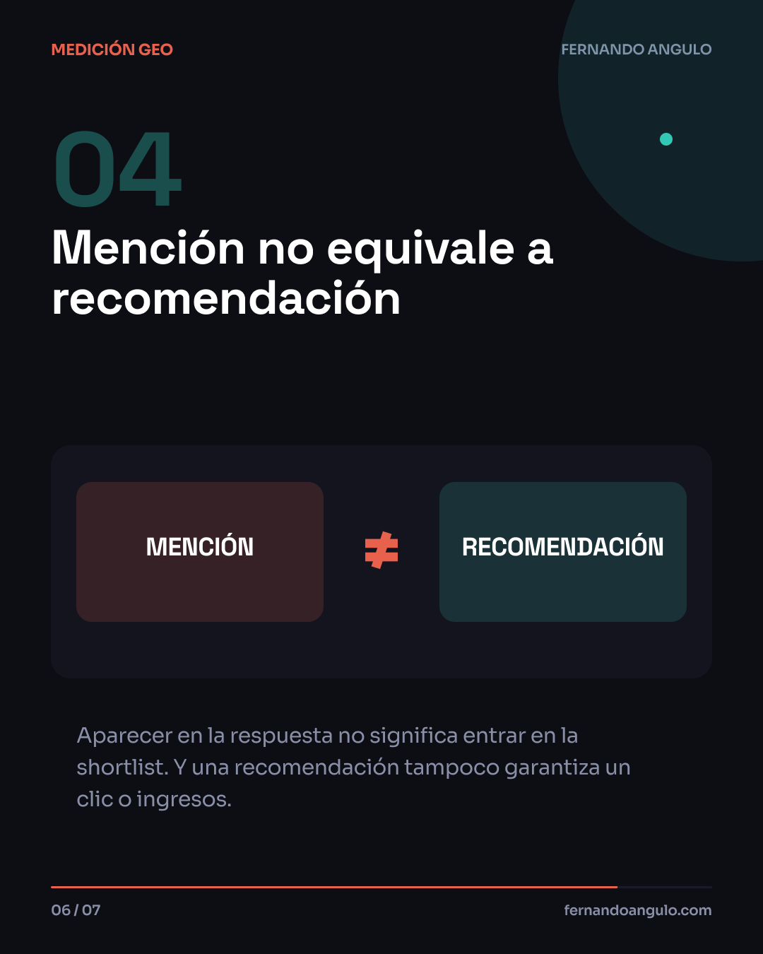 Mención no equivale a recomendación