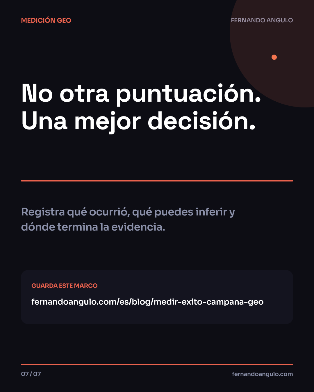 Cierre: no otra puntuación, una mejor decisión