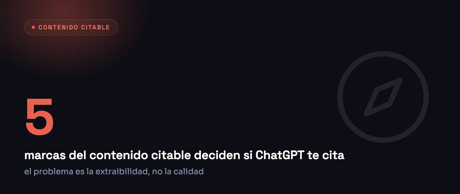 5 marcas del contenido citable deciden si ChatGPT te cita