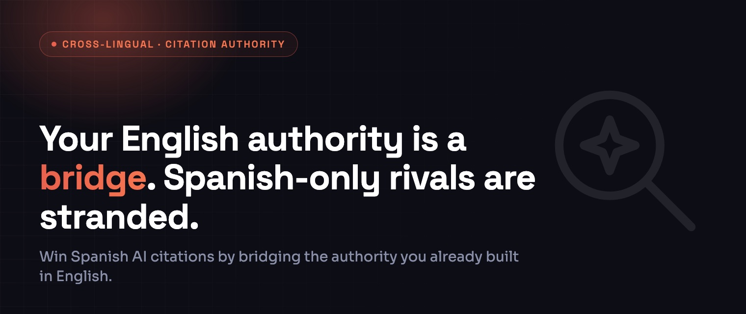Your English authority is a bridge. Spanish-only competitors are stranded on the other side.