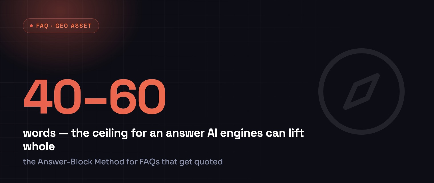 40–60 words, the ceiling for an answer AI engines can lift whole