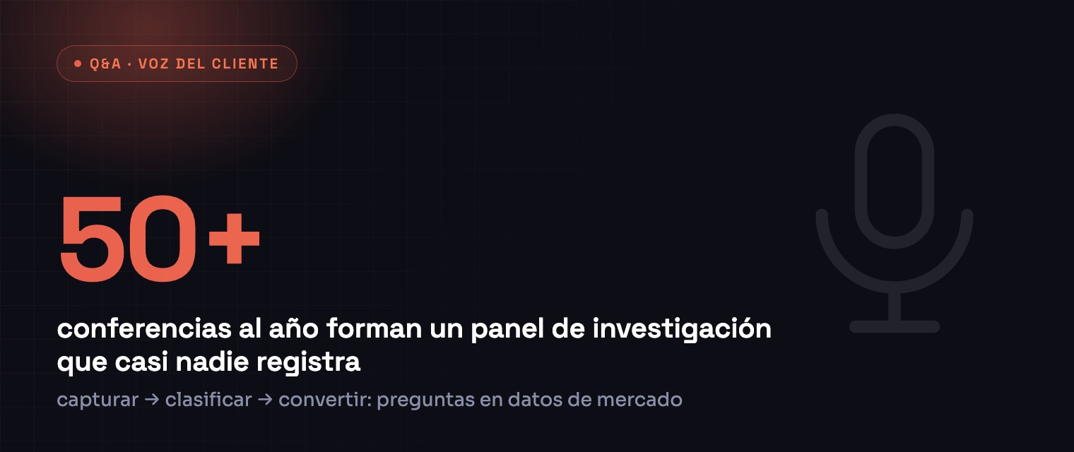 50+ conferencias al año forman un panel de investigación que casi nadie registra