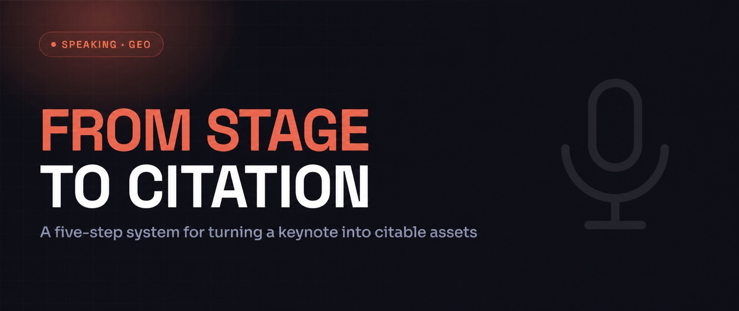 From stage to citation: a five-step system for turning a keynote into citable assets